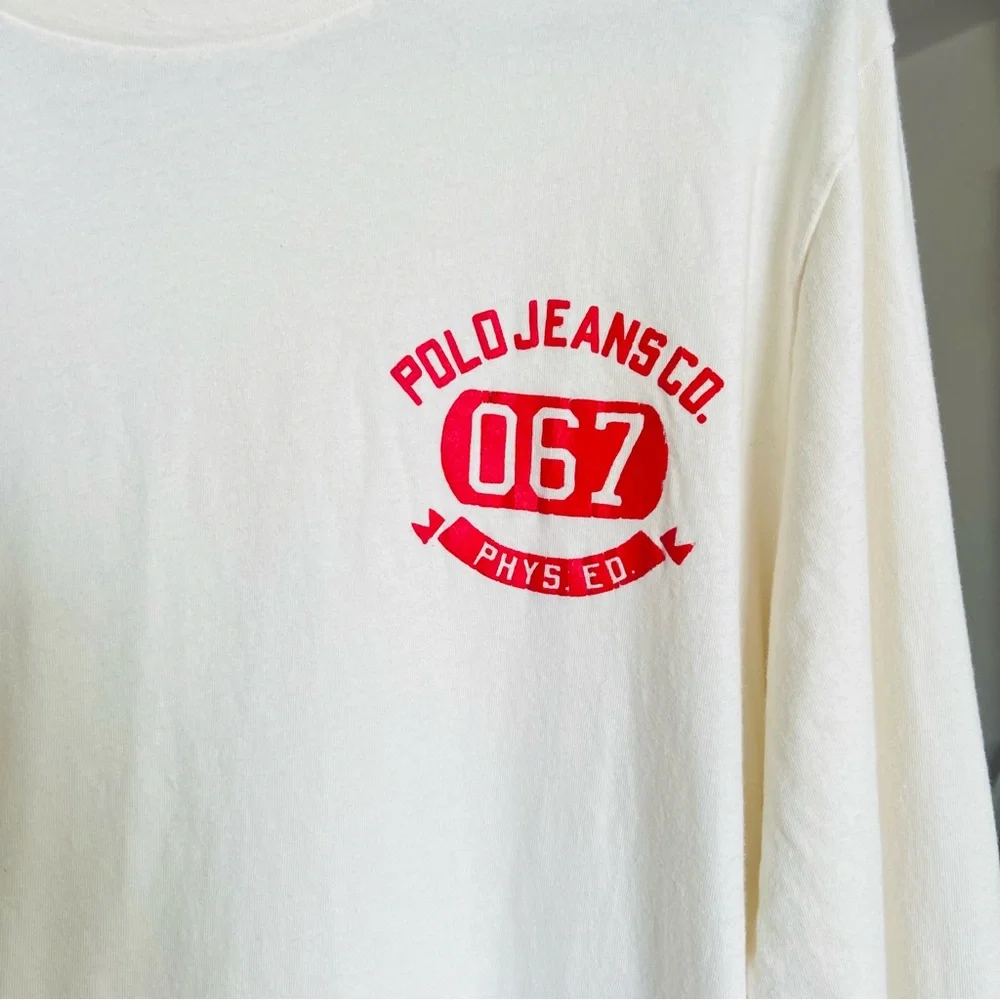 VTG Y2K 90s Ralph Lauren Polo Jeans Phys Ed ‘067’ Shirt SZ M Preppy Streetwear